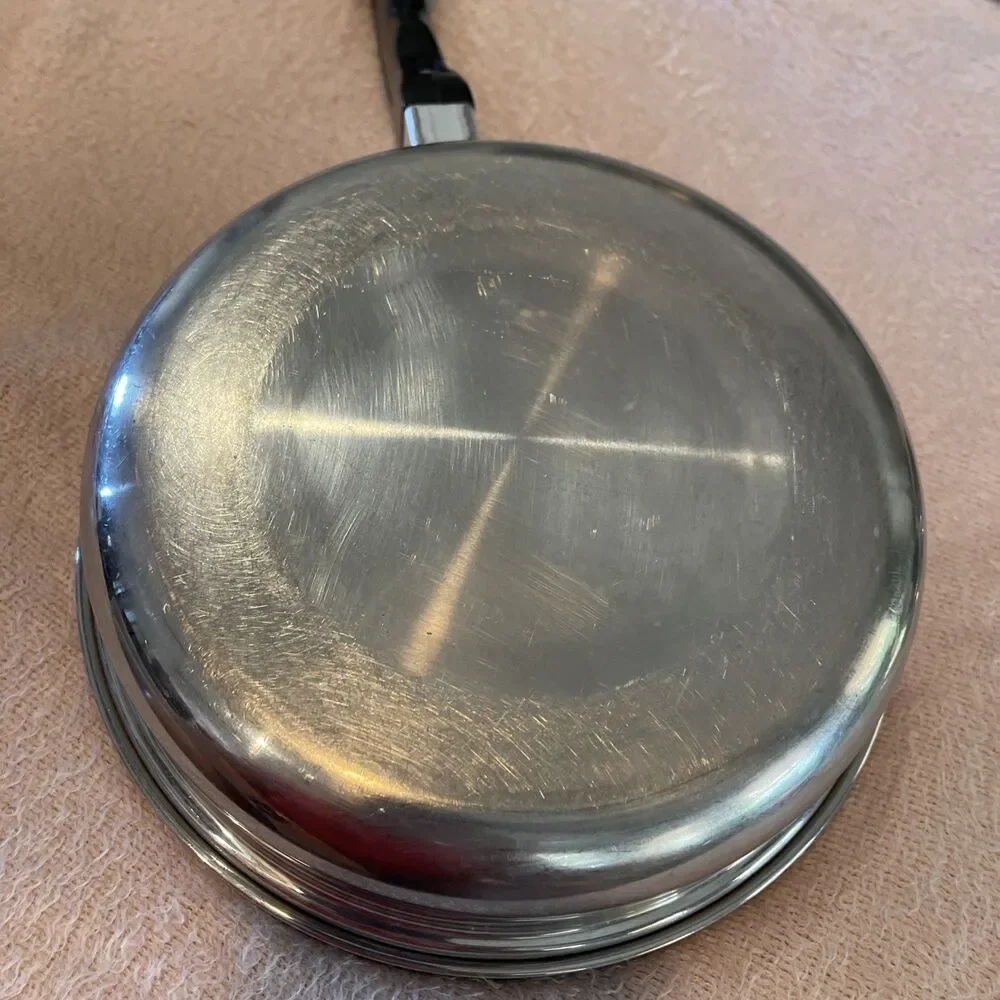 Saladmaster Stainless Steel 18-8 Tri-Clad 8.25 Inch Skillet with Vapo-Seal Lid